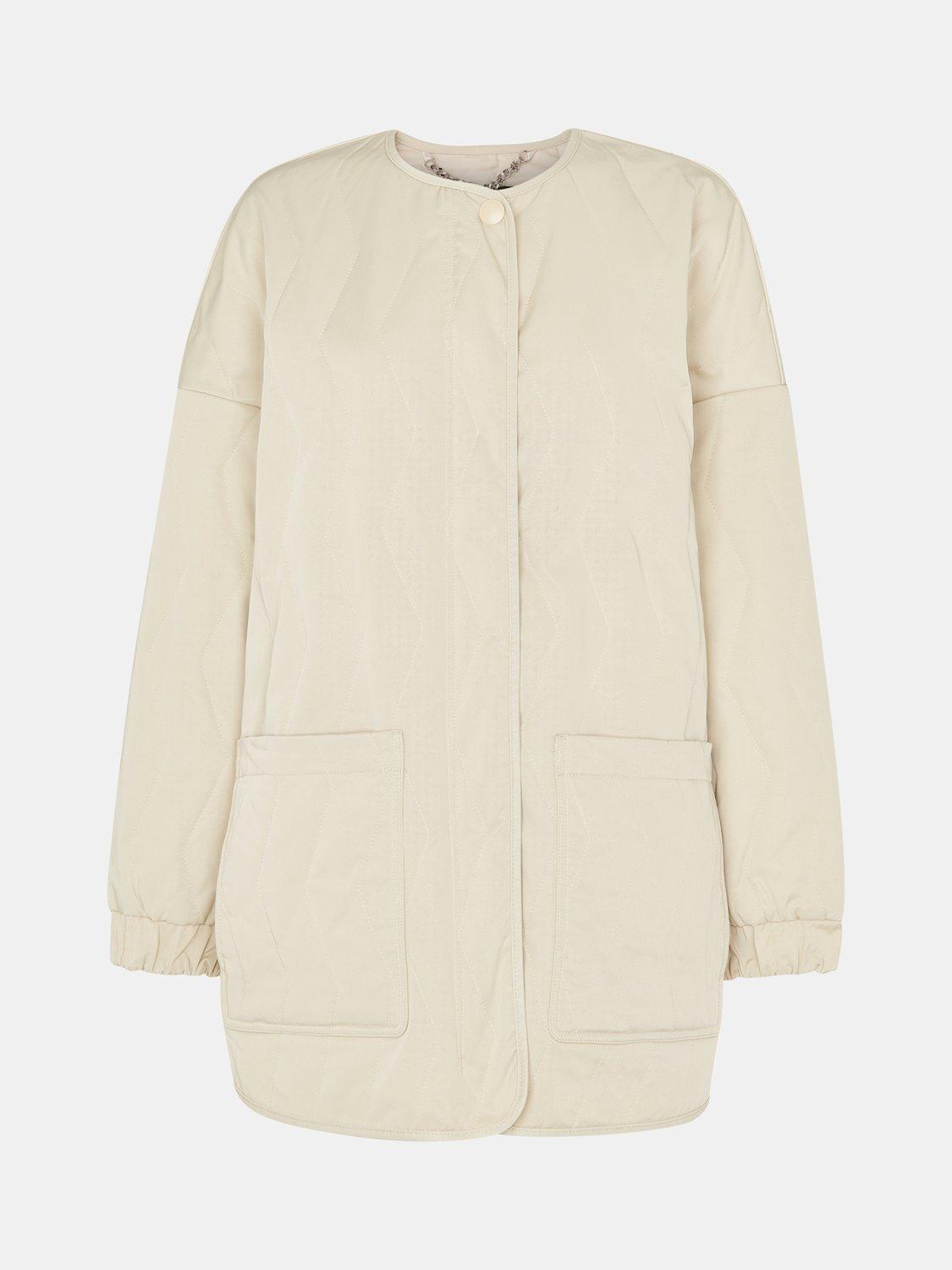 Product image 5 of 5, which shows Whistles Esther Quilted Coat, Neutral, L