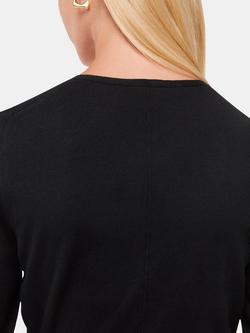 Whistles Mila V-Neck Knit Top, Black - view 2, Black