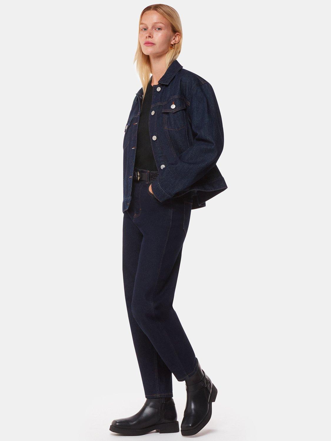 Product image 3 of 5, which shows Whistles Mila V-Neck Knit Top, Black, 6