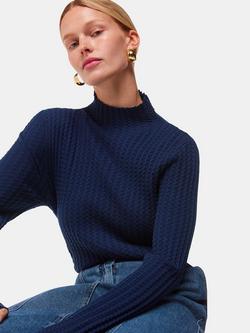 Whistles Textured Detail Jumper, Navy, Navy