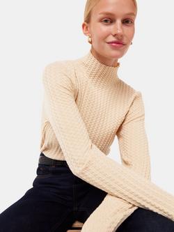 Whistles Textured Detail High Neck Jumper, Ivory, Ivory