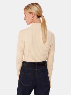 Whistles Textured Detail High Neck Jumper, Ivory - view 2, Ivory