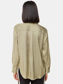 Whistles Jacquard Zig Zag Shirt, Khaki - view 2, Khaki