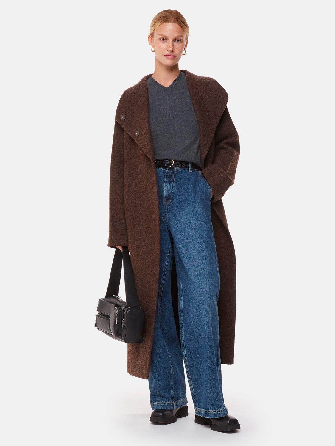 Product image 3 of 5, which shows Whistles Mila V-Neck Jumper, Dark Grey, 6