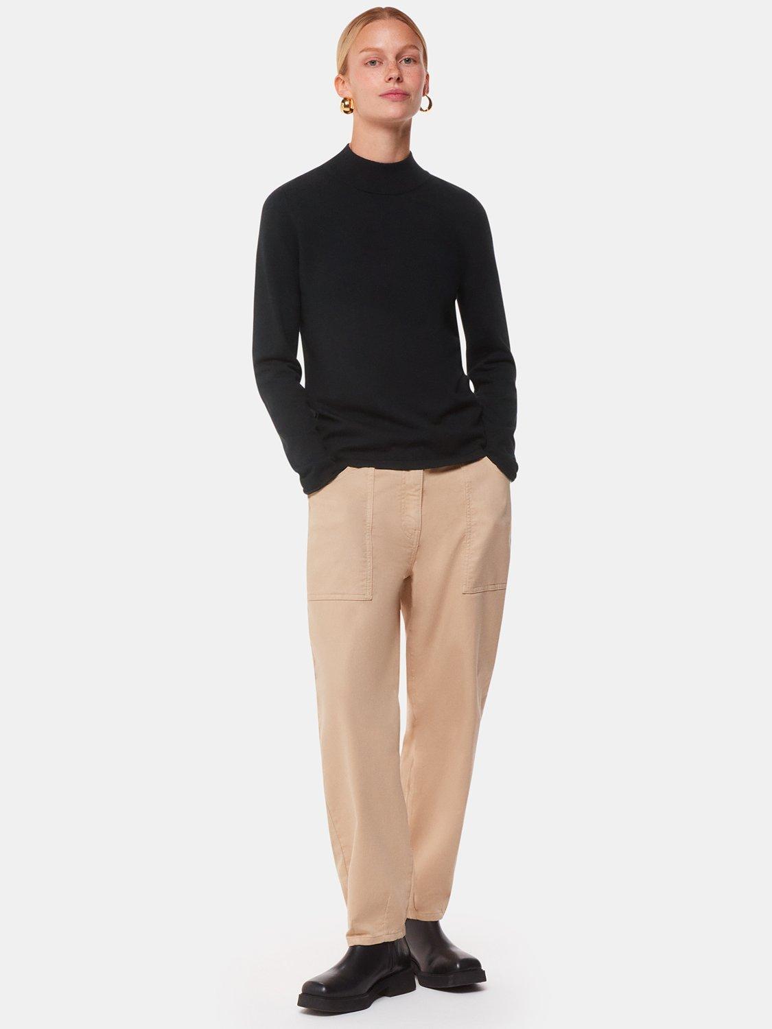 Product image 3 of 5, which shows Whistles Mira Funnel Neck Jumper, Black, 6