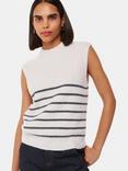 Whistles Wool Blend Stripe Textured Tank, Ivory/Multi