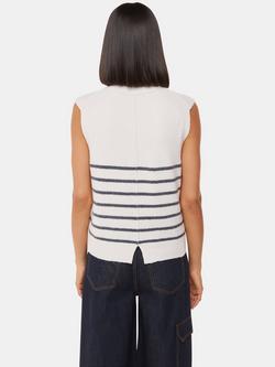 Whistles Wool Blend Stripe Textured Tank, Ivory/Multi - view 2, Ivory/Multi
