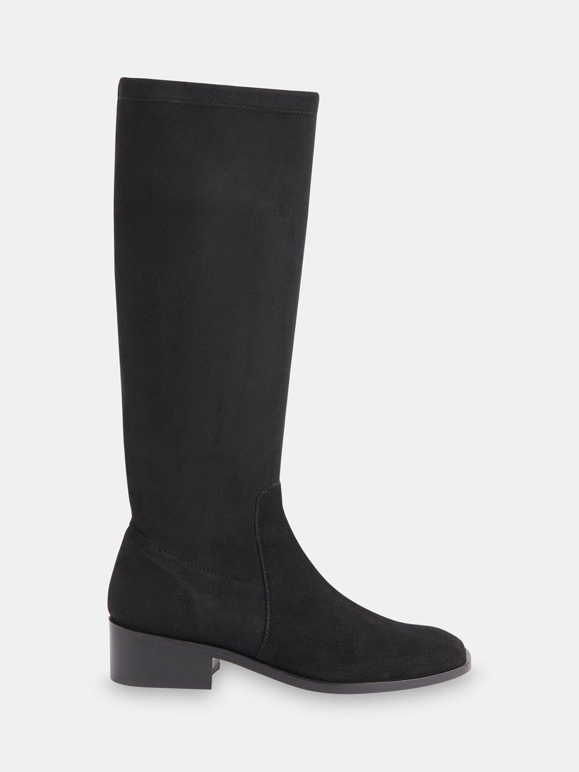 Product image 1 of 4, which shows Whistles Lisi Leather Stretch Knee High Boots, Black, 3