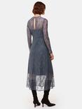 Whistles Fay Lace Long Sleeve Dress, Grey