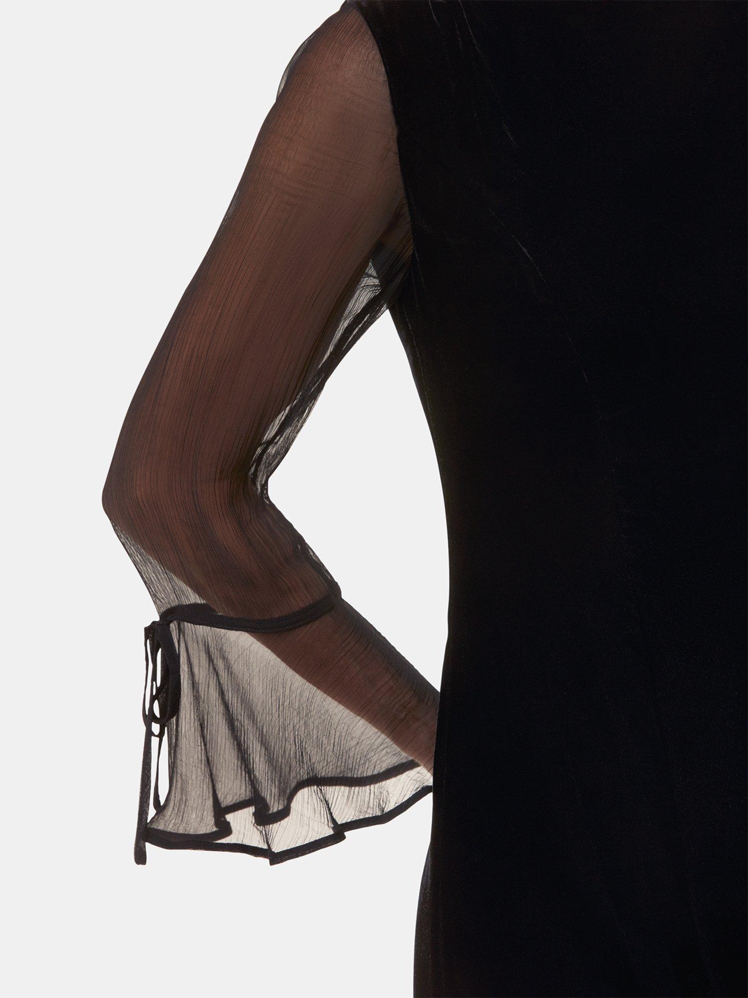 Product image 4 of 6, which shows Whistles Myla Velvet Mini Dress, Black, 6