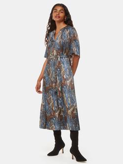 Whistles Petite Marlow Dashed Snake Print Dress, Multi, Multi