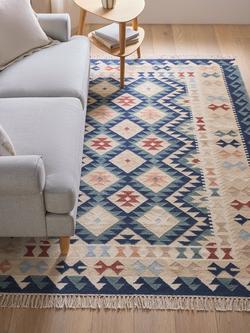 John Lewis Anika Kelim Flatweave Wool Rich Rug, Multi - view 2, Multi