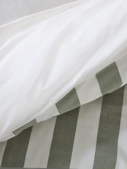 John Lewis Chelsea Stripe Cotton Duvet Cover Set - view 2, Green/Multi