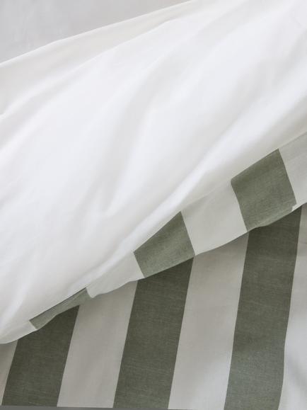 John Lewis Chelsea Stripe Pure Cotton Weave Duvet Cover Set - view 2, Green/Multi