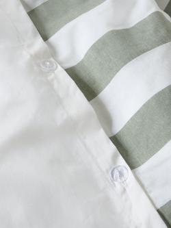 John Lewis Chelsea Stripe Cotton Duvet Cover Set - view 2, Green/Multi