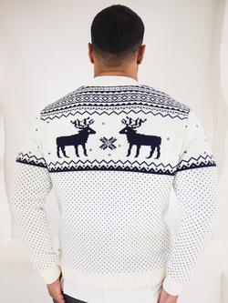 The Little Tailor Mens Fairisle Christmas Jumper - view 2, Cream