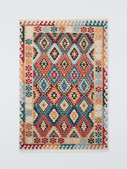 John Lewis Indira Kasak Pure Wool Rug, Multi, Multi