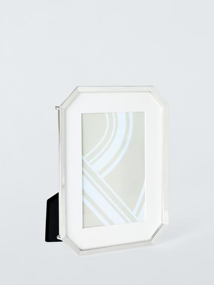 John Lewis Malborough Photo Frame & Mount, Silver, Silver