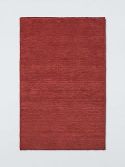 John Lewis Plain Hand Woven New Zealand Pure Wool Rug, Deep Red