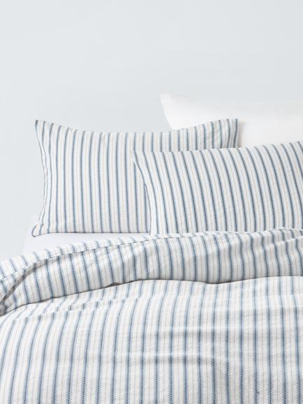 John Lewis Mia Stripe Pure Cotton Weave, Blue/Multi