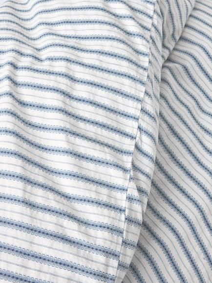 John Lewis Mia Stripe Pure Cotton Weave - view 2, Blue/Multi