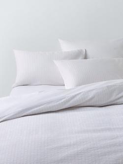 John Lewis Seersucker Pinstripe Duvet Cover Set, Natural