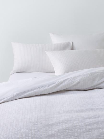 John Lewis Seersucker Pinstripe Duvet Cover Set, Natural