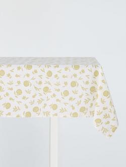 John Lewis Wildflower Print Cotton Tablecloth, Pistachio, Pistachio