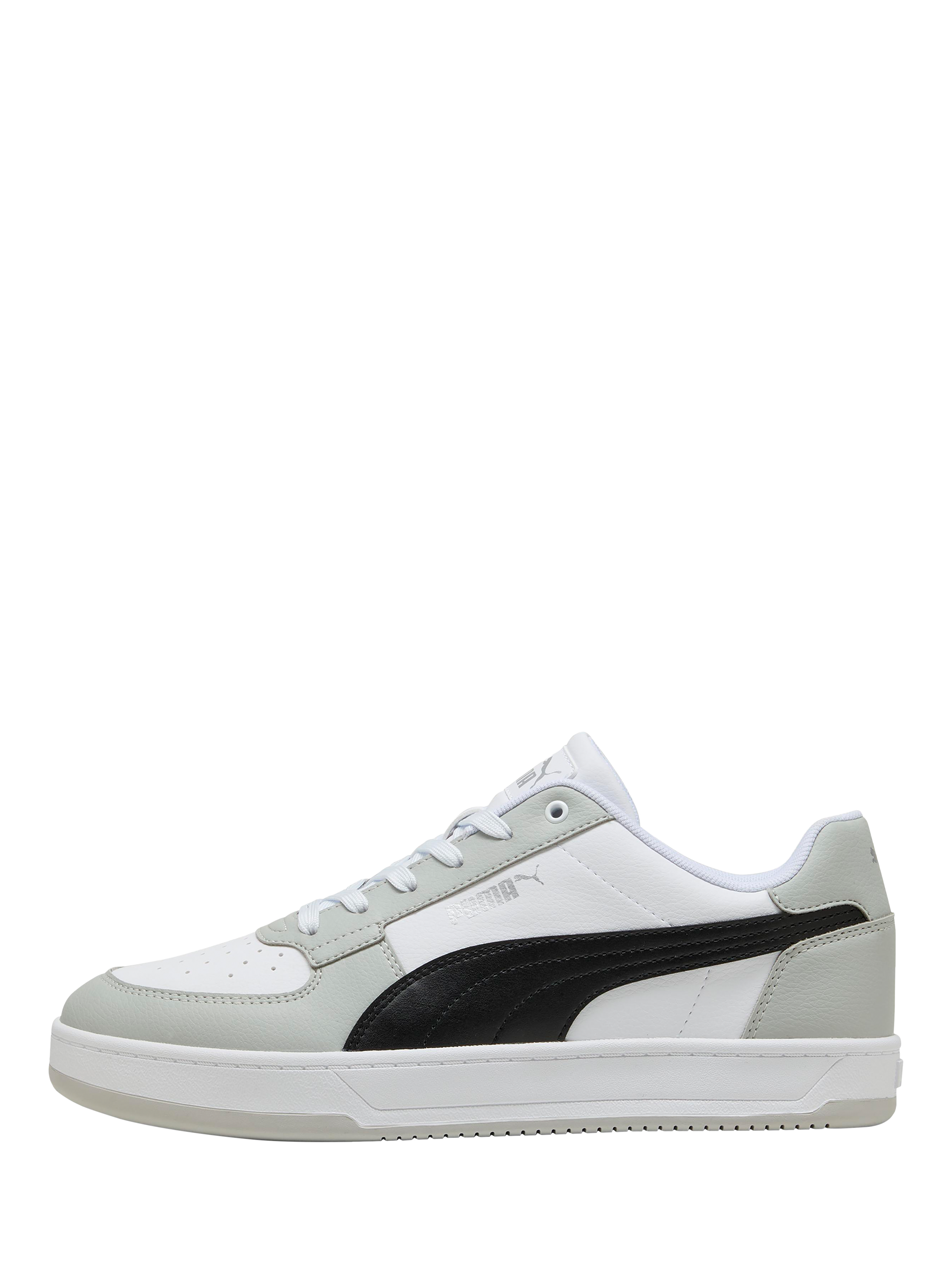 Product image 3 of 4, which shows PUMA Caven Leather Lace Up Trainers, White/Grey, 10