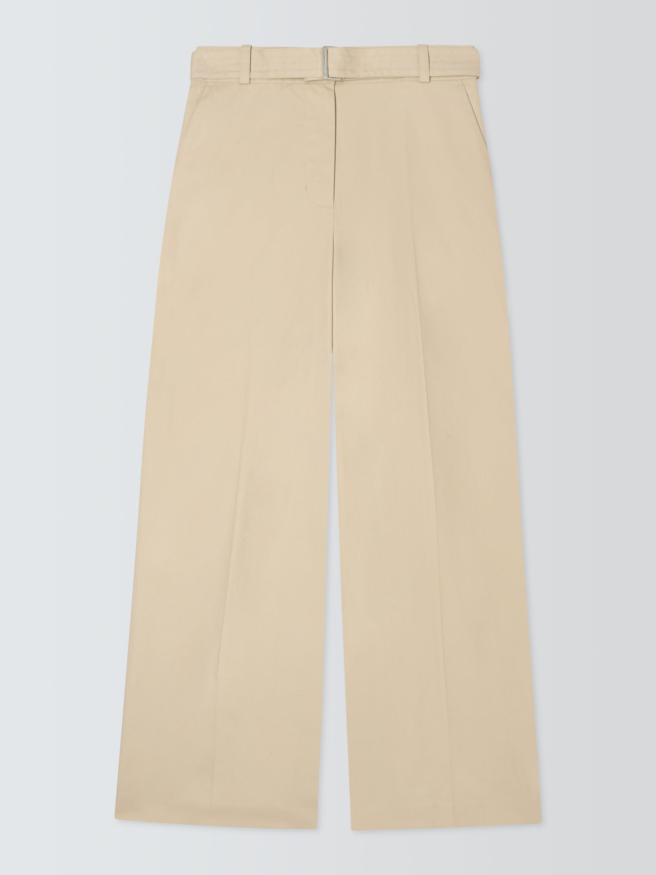Product image 4 of 7, which shows John Lewis Wide Leg Cotton Trousers, Beige, 8