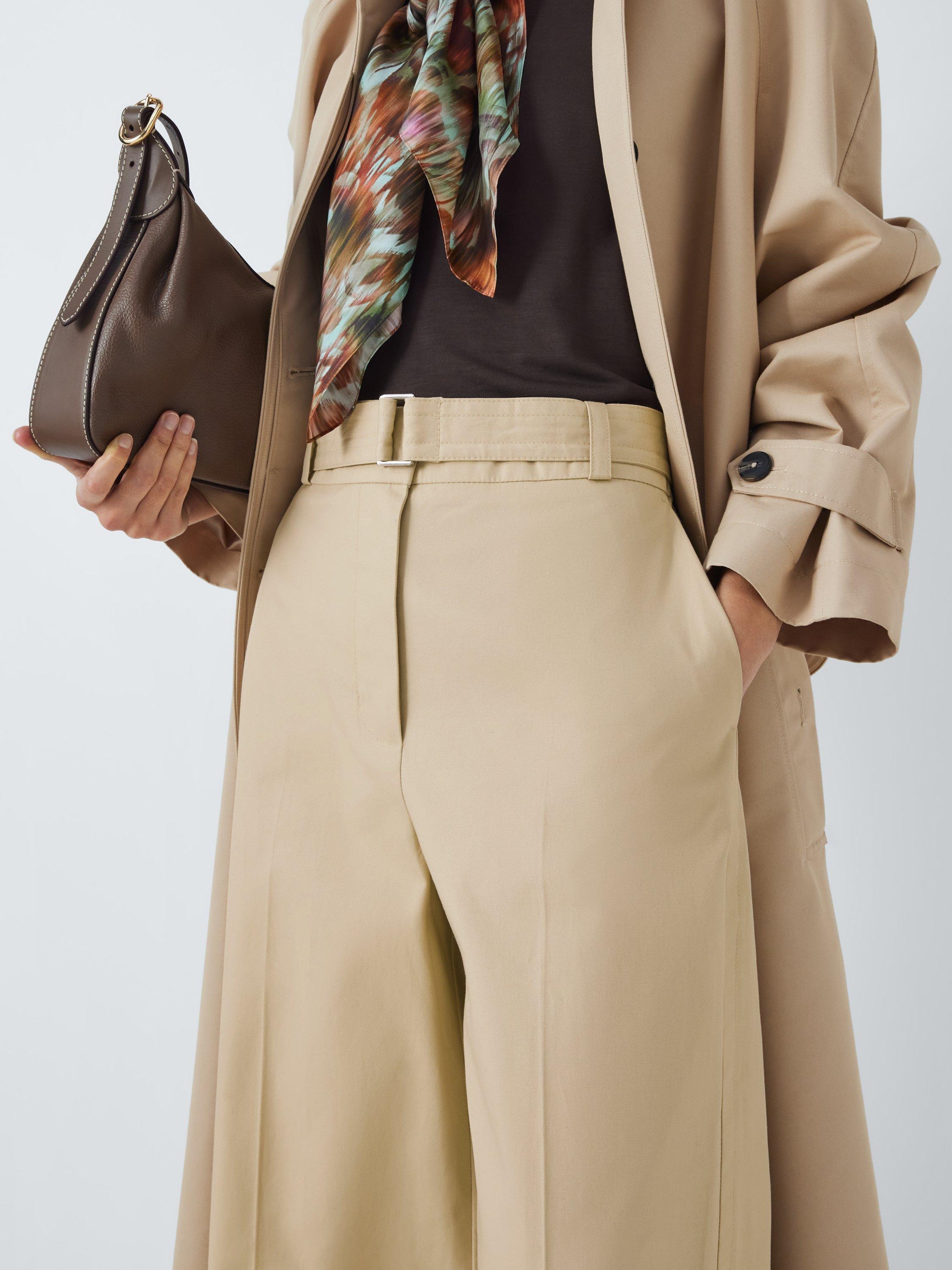 Product image 5 of 7, which shows John Lewis Wide Leg Cotton Trousers, Beige, 8