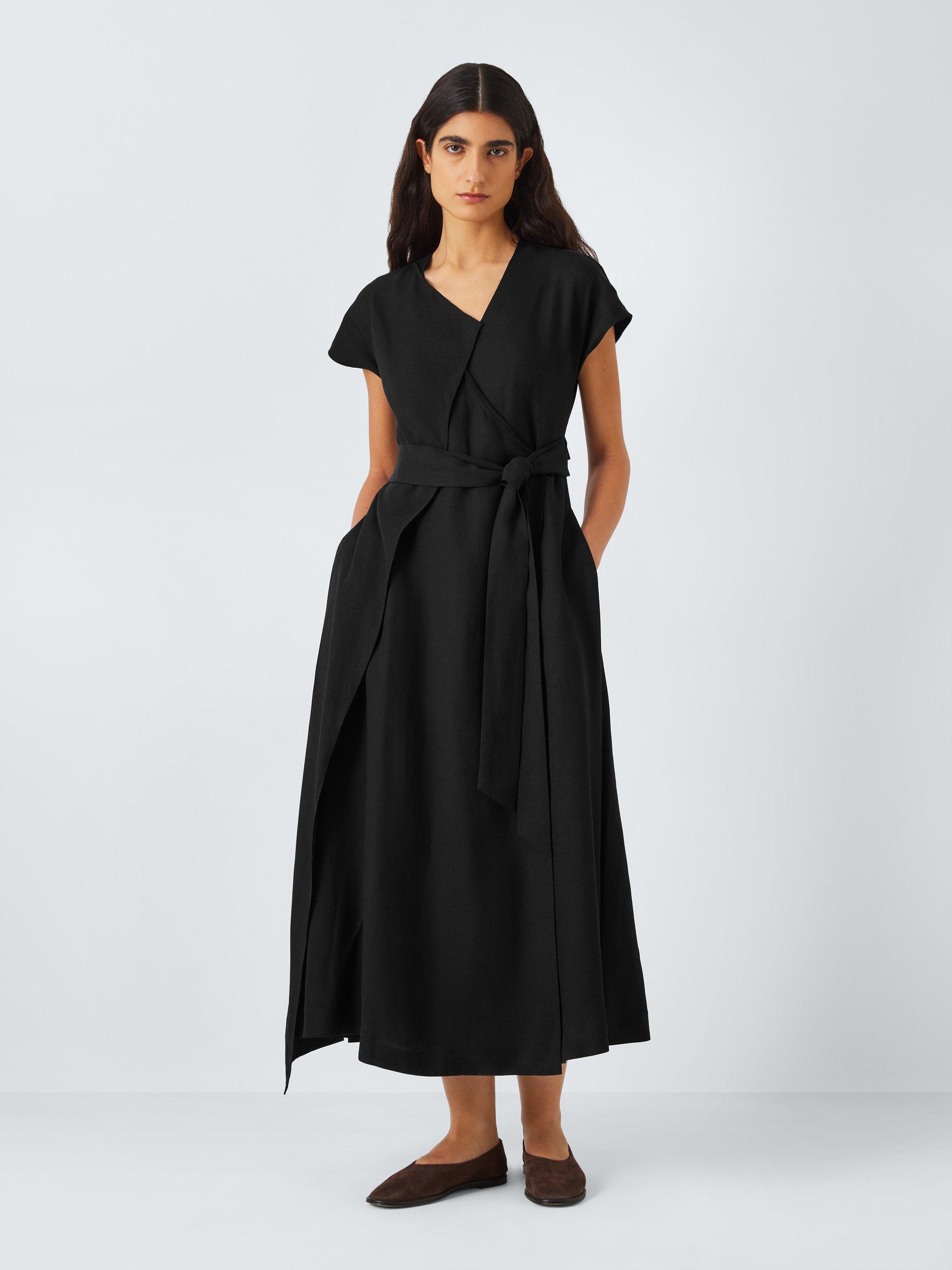 Product image 1 of 6, which shows John Lewis Layered Wrap Maxi Dress, Black, 10