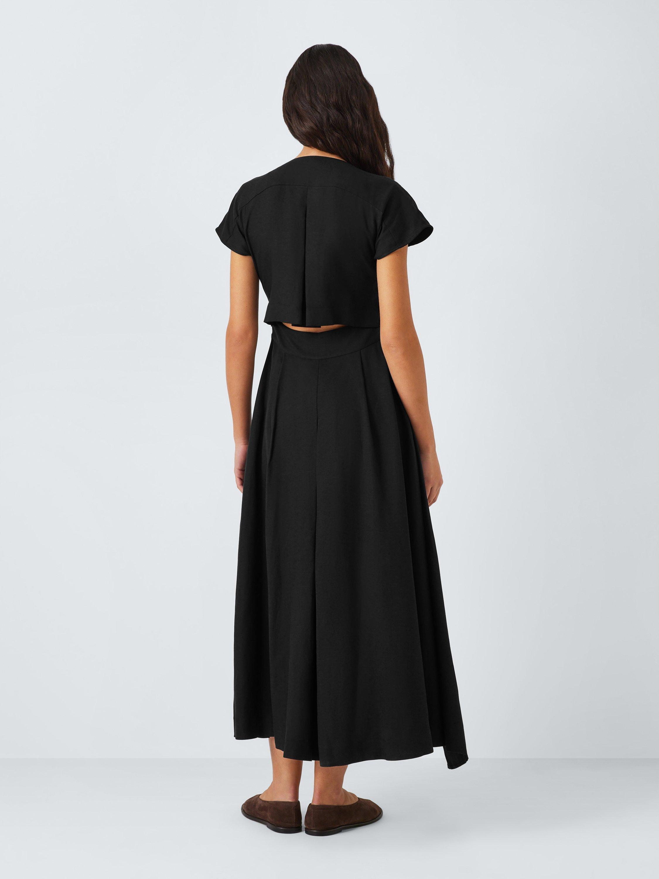 Product image 2 of 6, which shows John Lewis Layered Wrap Maxi Dress, Black, 10