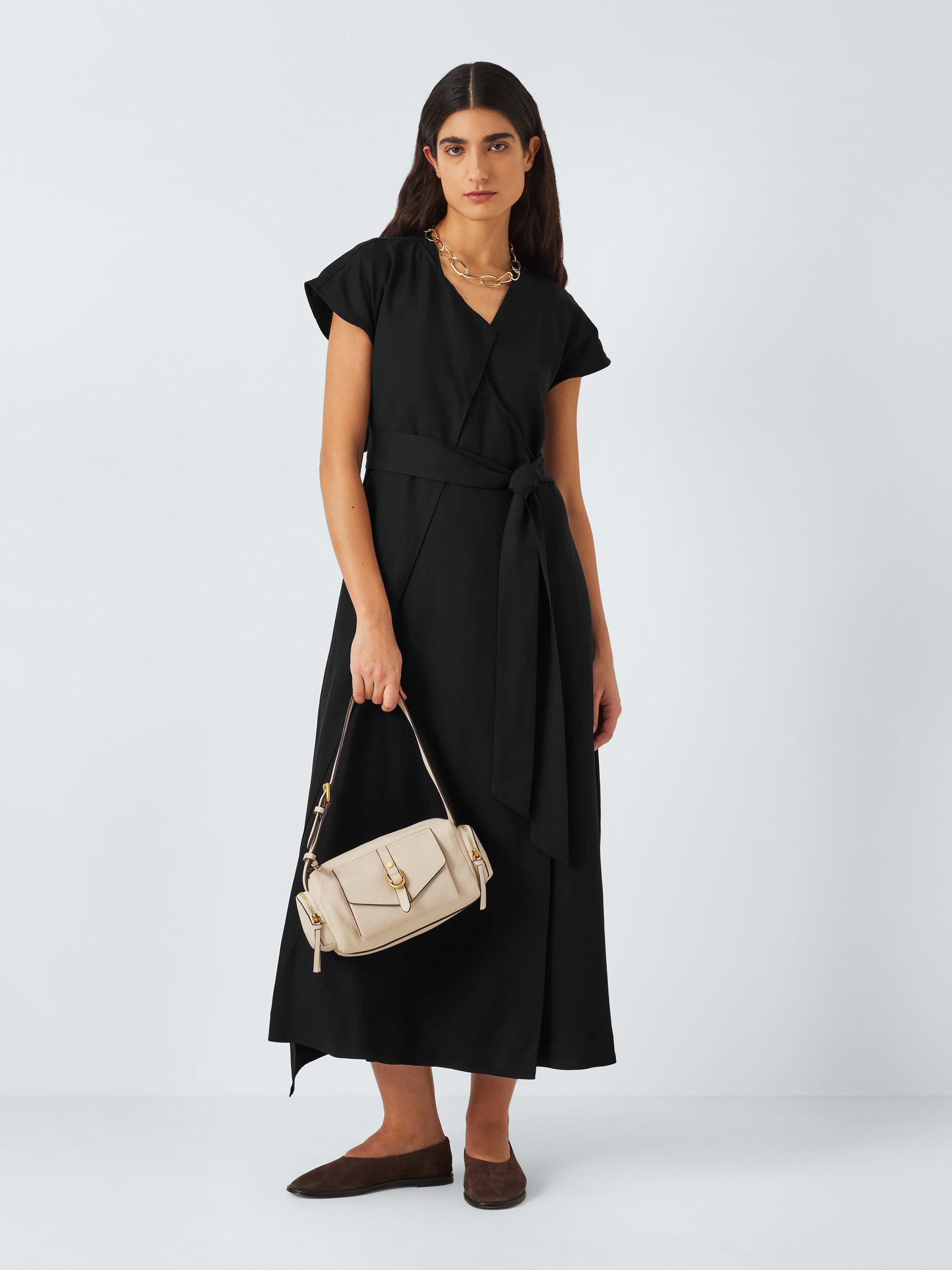 Product image 3 of 6, which shows John Lewis Layered Wrap Maxi Dress, Black, 10