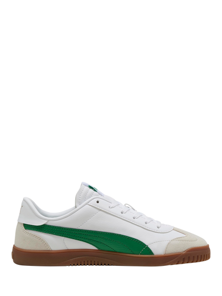 PUMA Club 5v5 Lace Up Trainers, White/Green, White/Green