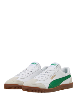 PUMA Club 5v5 Lace Up Trainers, White/Green - view 2, White/Green