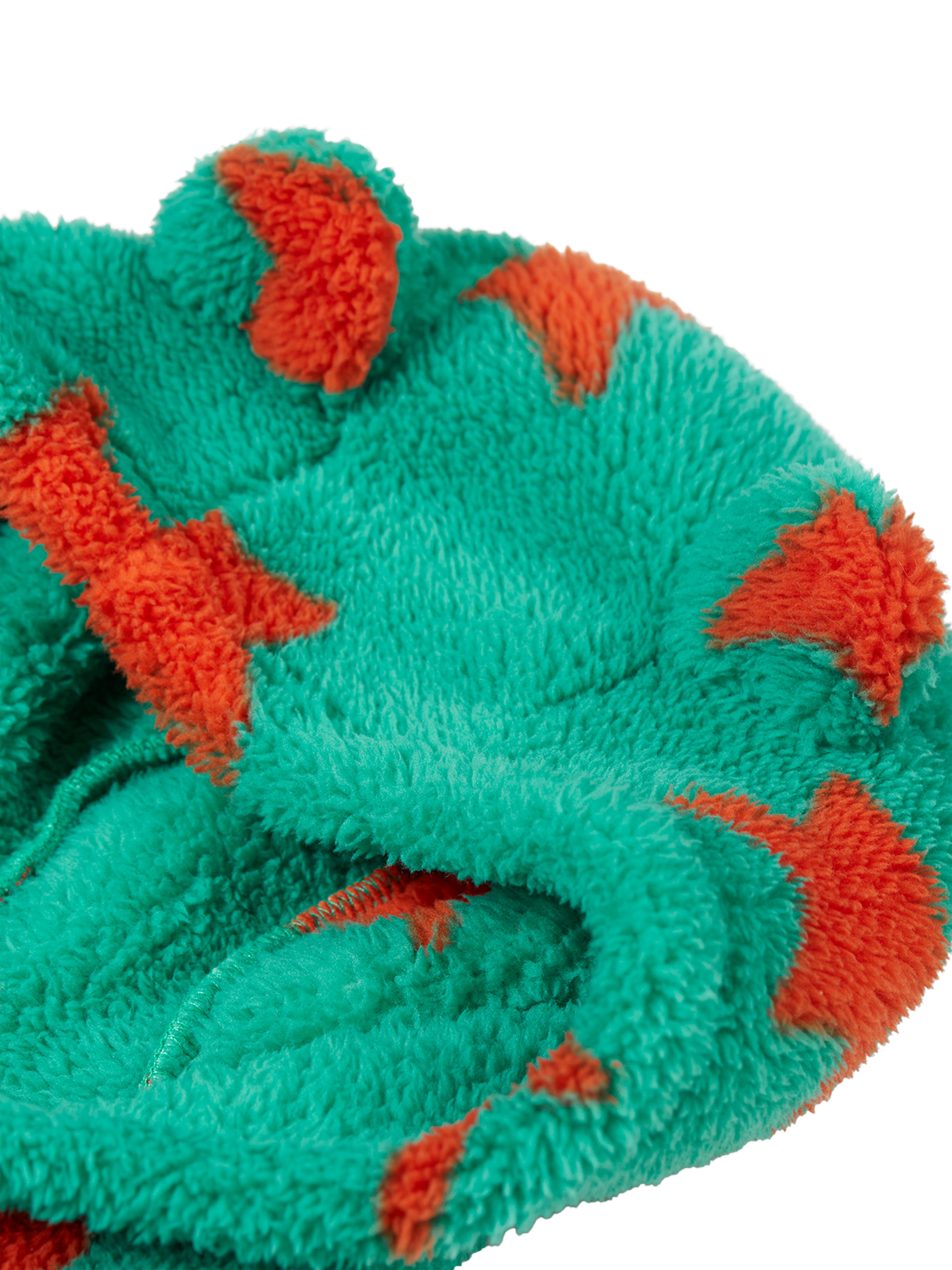 Product image 3 of 6, which shows Frugi Baby Cosy Teddy Fleece Star Print Snuggle Suit, Bonfire Stars, 0-3 months