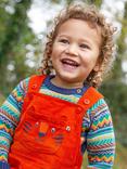 Frugi Baby Durgan Organic Cotton Corduroy Dungarees, Bonfire, Bonfire