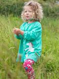 Frugi Baby Tilly Unicorn Organic Cotton Top and Leggings Set, Pacific/Multi