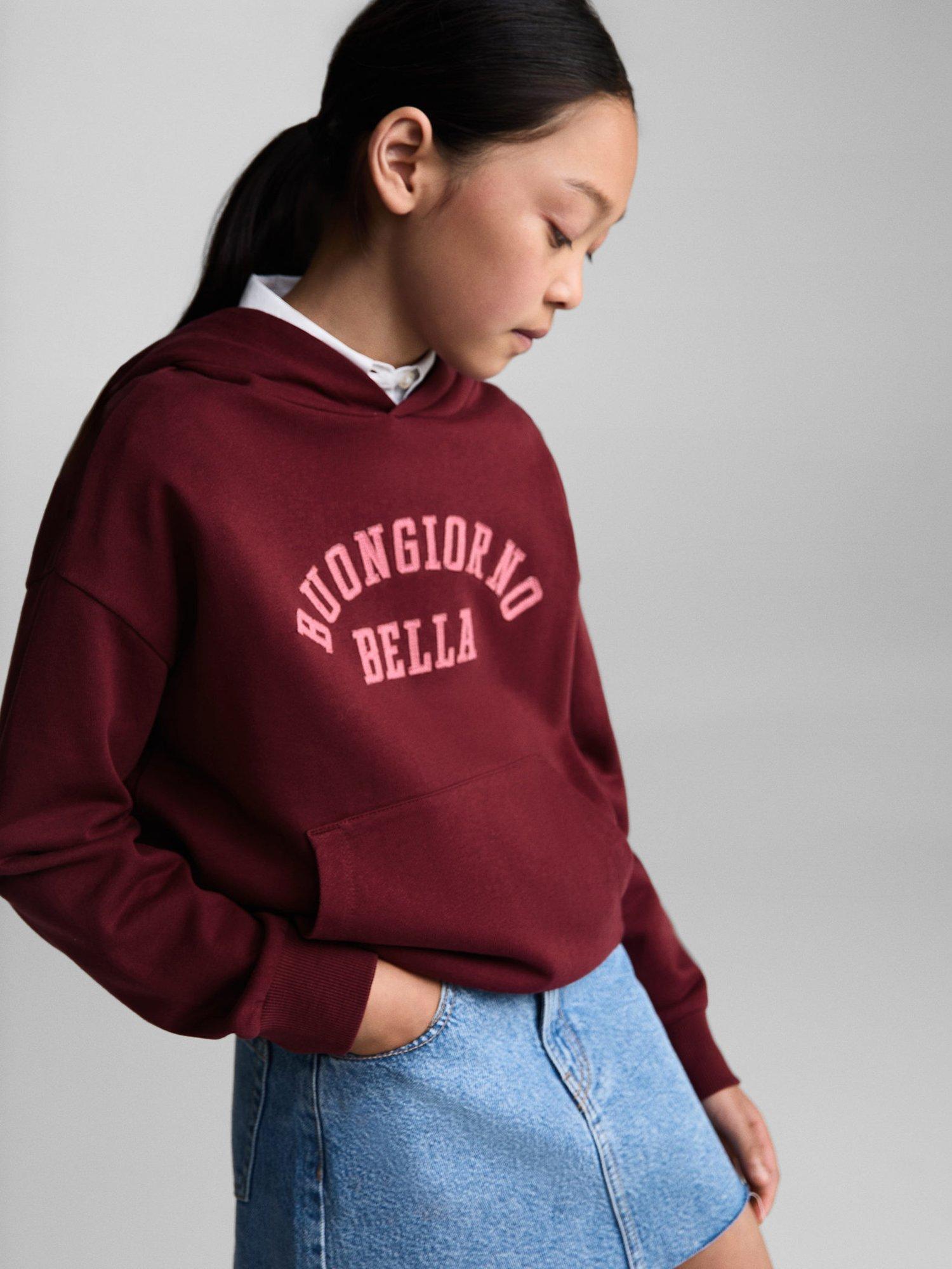 Mango Kids' Bella Sweatshirt, Dark Red