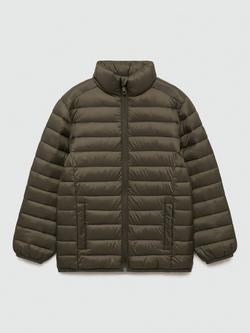Mango Kids' Unico Quilted Puffer Jacket, Beige Khaki