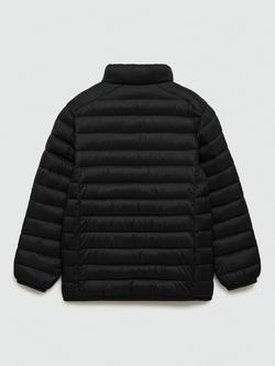 Mango Kids' Unico Quilted Puffer Jacket, Black - view 2, Black