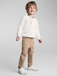 Mango Kids' Biarritz Button Neck Jumper, Natural White