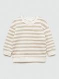 Mango Kids' Rayada Sweatshirt, Pastel Brown