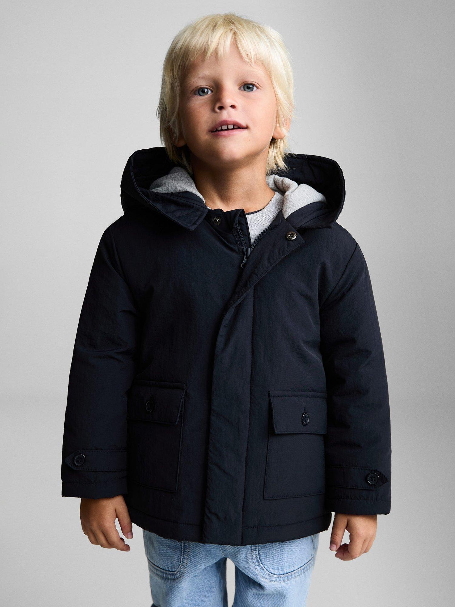Mango Kids' Cuba Hooded Jacket, Navy