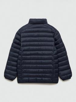 Mango Kids' Unico Quilted Puffer Jacket - view 2, Navy