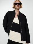Mango Art Zipped Jacket, Black