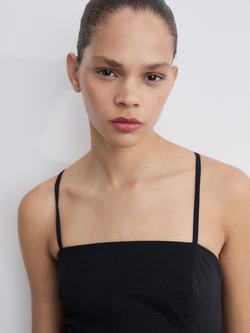 Mango Chiba Pleated Crossover Back Mini Dress, Black, Black