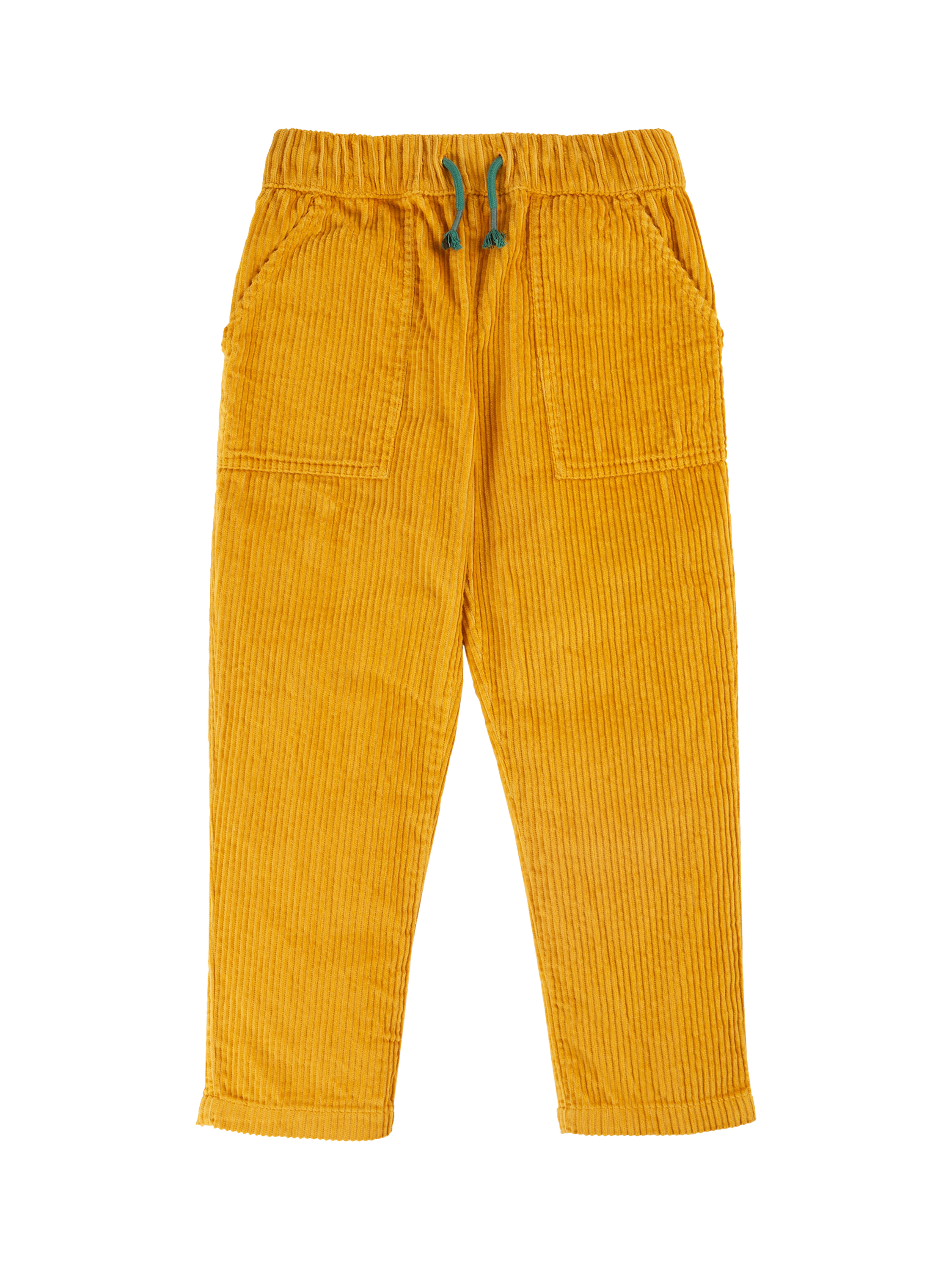 Product image 1 of 6, which shows Frugi Kids' Kytto Organic Cotton Corduroy Trousers, Gold, 2-3 years