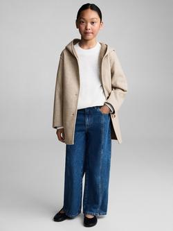 Mango Kids' Sandra Hooded Coat, Light Beige - view 2, Light Beige